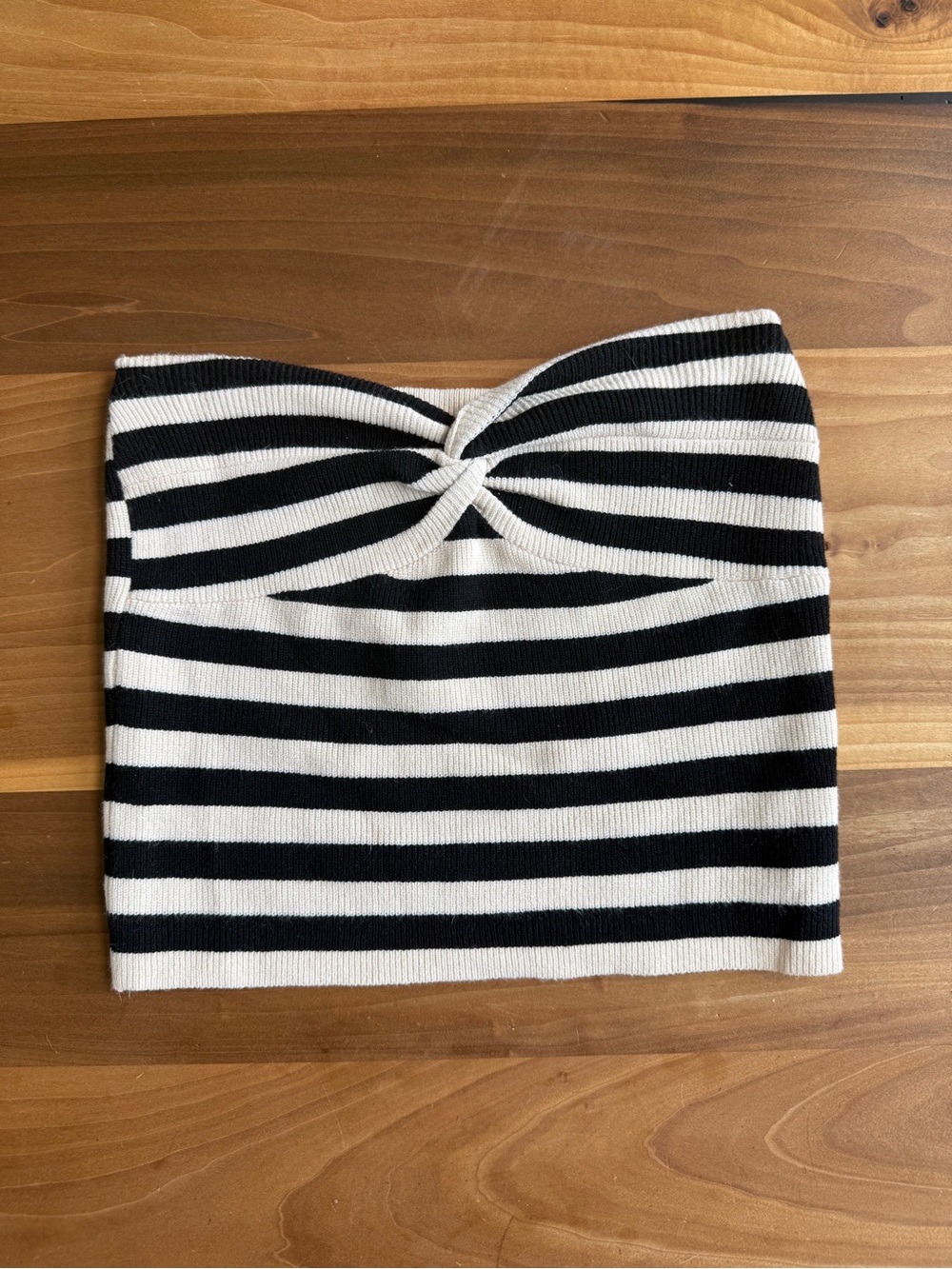 Striped Apricot Knit Tubetop